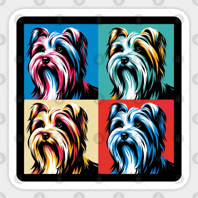 Biewer Terrier Pop Art - Dog Lovers Sticker by PawPopArt